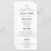 ÉLÉGANCE vintage | Menu de mariage (Devant / Derrière)