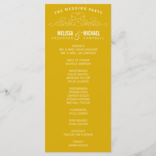 ÉLÉGANCE vintage | PROGRAMME DE MARIAGE (Dos)