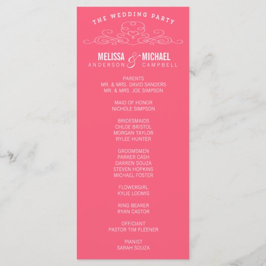 ÉLÉGANCE vintage | PROGRAMME DE MARIAGE (Dos)