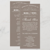ÉLÉGANCE vintage | PROGRAMME DE MARIAGE (Devant / Derrière)