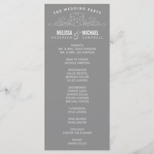 ÉLÉGANCE vintage | PROGRAMME DE MARIAGE (Dos)