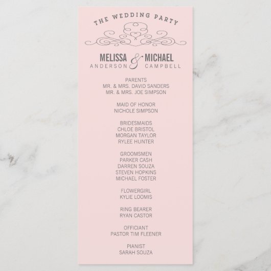 ÉLÉGANCE vintage | PROGRAMME DE MARIAGE (Dos)