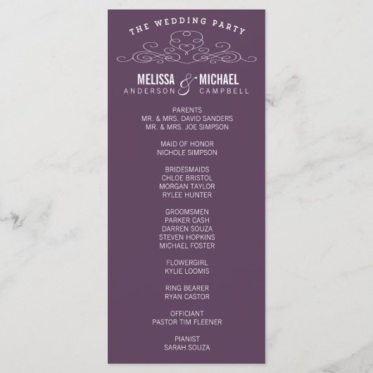 ÉLÉGANCE vintage | PROGRAMME DE MARIAGE (Dos)