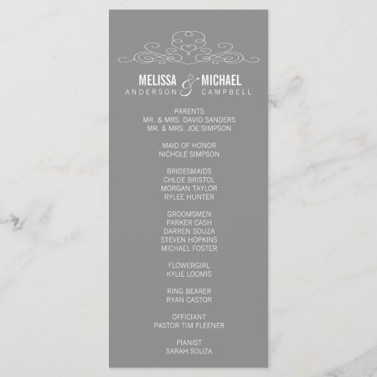 ÉLÉGANCE vintage | PROGRAMME DE MARIAGE (Dos)