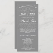 ÉLÉGANCE vintage | PROGRAMME DE MARIAGE (Devant / Derrière)