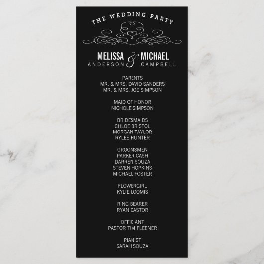 ÉLÉGANCE vintage | PROGRAMME DE MARIAGE (Dos)