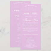 ÉLÉGANCE vintage | PROGRAMME DE MARIAGE (Devant / Derrière)