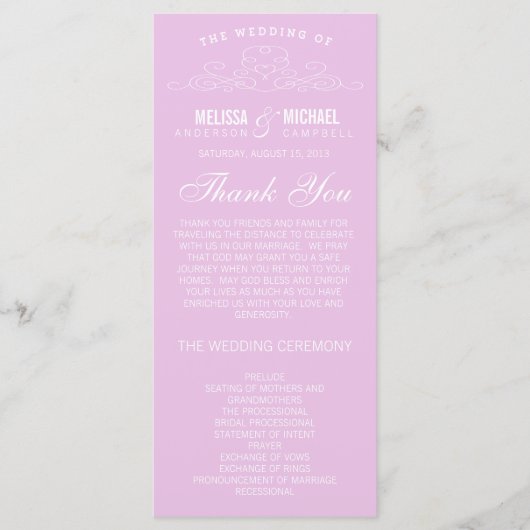 ÉLÉGANCE vintage | PROGRAMME DE MARIAGE (Devant)