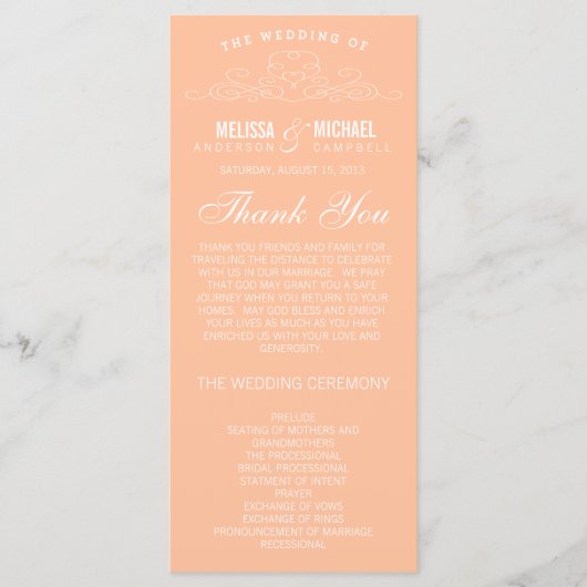 ÉLÉGANCE vintage | PROGRAMME DE MARIAGE (Devant)