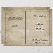 Élégance vintage Programme de mariage en papier dé (Devant / Derrière)