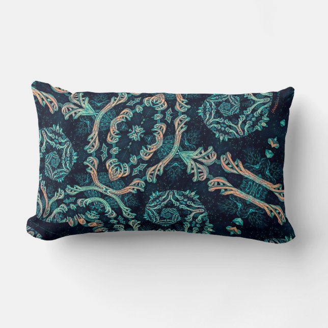 Elegancia fractal oscura kussen (Voorkant)