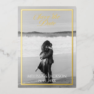 Elegand slaat de datum op folie uitnodiging