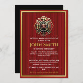 Eleganet Firefighter Retraite Party Invitations (Devant / Derrière)
