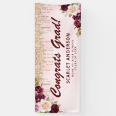 eleganglitter berry blush floral afstuderen banner (Verticaal)
