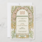 Elégant 100e anniversaire Invitation Art Nouveau M (Devant)