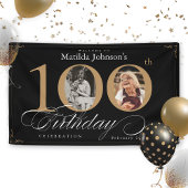 Elegant 100th Birthday  Custom Photo Party Spandoek