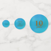 Elegant 10e jubileum goud & turquoise confetti (Voorkanten)