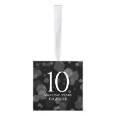 Elegant 10e Tin Bruiloft Jubileum Houten Kubus Ornament (Rechts)