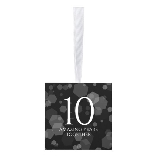 Elegant 10e Tin Bruiloft Jubileum Houten Kubus Ornament (Rechts)