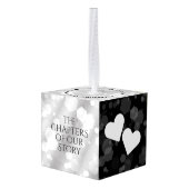 Elegant 10e Tin Bruiloft Jubileum Houten Kubus Ornament (Achter hoekig)