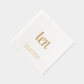 Élégant 10ème anniversaire Mariage de l'or serviet (Droite)