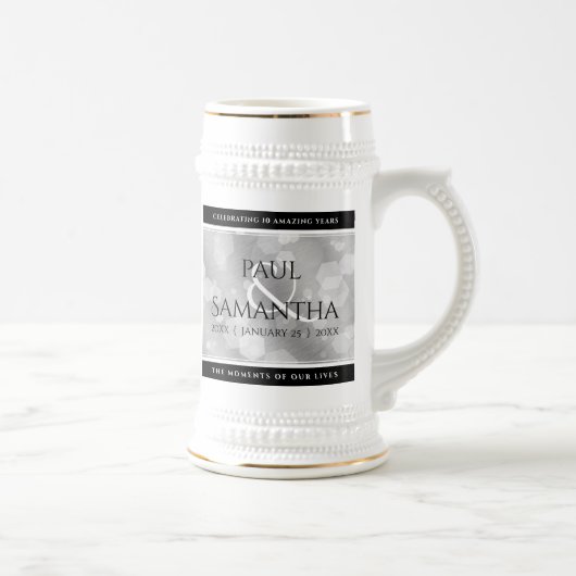 Elegant 10th Tin Wedding Jubileum Celebration Bierpul (Rechts)