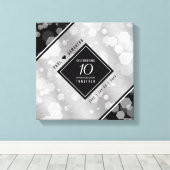 Elegant 10th Tin Wedding Jubileum Celebration Canvas Afdruk (Insitu (Houten vloer))
