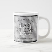 Elegant 10th Tin Wedding Jubileum Celebration Extra Grote Beker (Rechts)