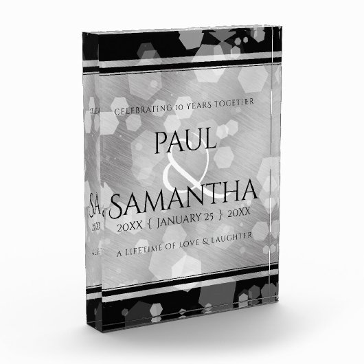 Elegant 10th Tin Wedding Jubileum Celebration Fotoblokken (Links)