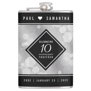 Elegant 10th Tin Wedding Jubileum Celebration Heupfles