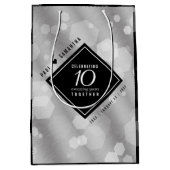 Elegant 10th Tin Wedding Jubileum Celebration Medium Cadeauzakje (Voorkant)