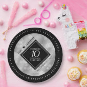 Elegant 10th Tin Wedding Jubileum Celebration Papieren Bordje (Feest)