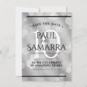 Elegant 10th Tin Wedding Jubileum Celebration Save The Date (Voorkant)