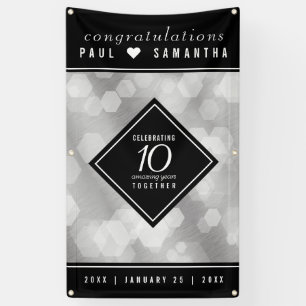 Elegant 10th Tin Wedding Jubileum Celebration Spandoek