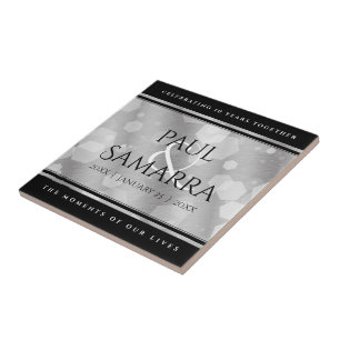 Elegant 10th Tin Wedding Jubileum Celebration Tegeltje