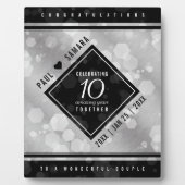 Elegant 10th Tin Wedding Jubileum Fotoplaat (Voorkant)