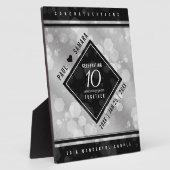 Elegant 10th Tin Wedding Jubileum Fotoplaat (Zijkant)