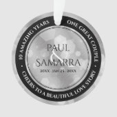 Elegant 10th Tin Wedding Jubileum Ornament (voorkant)