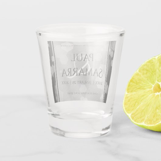 Elegant 10th Tin Wedding Jubileum Shot Glas (Achterkant)