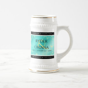 Elegant 11e 44e Turquoise Wedding Jubileum Bierpul