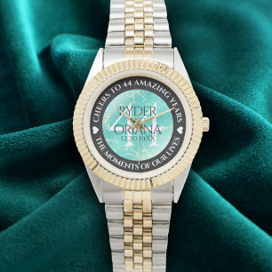 Elegant 11e 44e Turquoise Wedding Jubileum Horloge