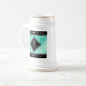 Elegant 11e Turquoise Wedding Jubileum Bierpul (Voorkant links)