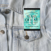 Elegant 11e Turquoise Wedding Jubileum Button (Insitu)