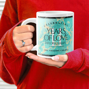 Elegant 11e Turquoise Wedding Jubileum Extra Grote Beker