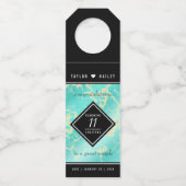 Elegant 11e Turquoise Wedding Jubileum Flessenhanger (Achterkant)