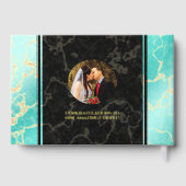 Elegant 11e Turquoise Wedding Jubileum Gastenboek (Achterkant)