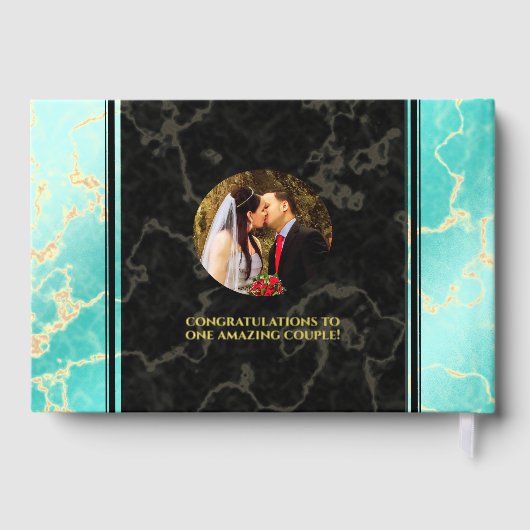 Elegant 11e Turquoise Wedding Jubileum Gastenboek (Achterkant)