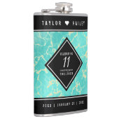 Elegant 11e Turquoise Wedding Jubileum Heupfles (Rechts)