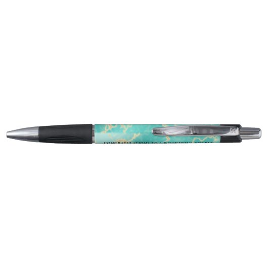 Elegant 11e Turquoise Wedding Jubileum Pen (Achterkant)