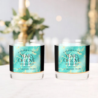Elegant 11e Turquoise Wedding Jubileum Whisky Glas